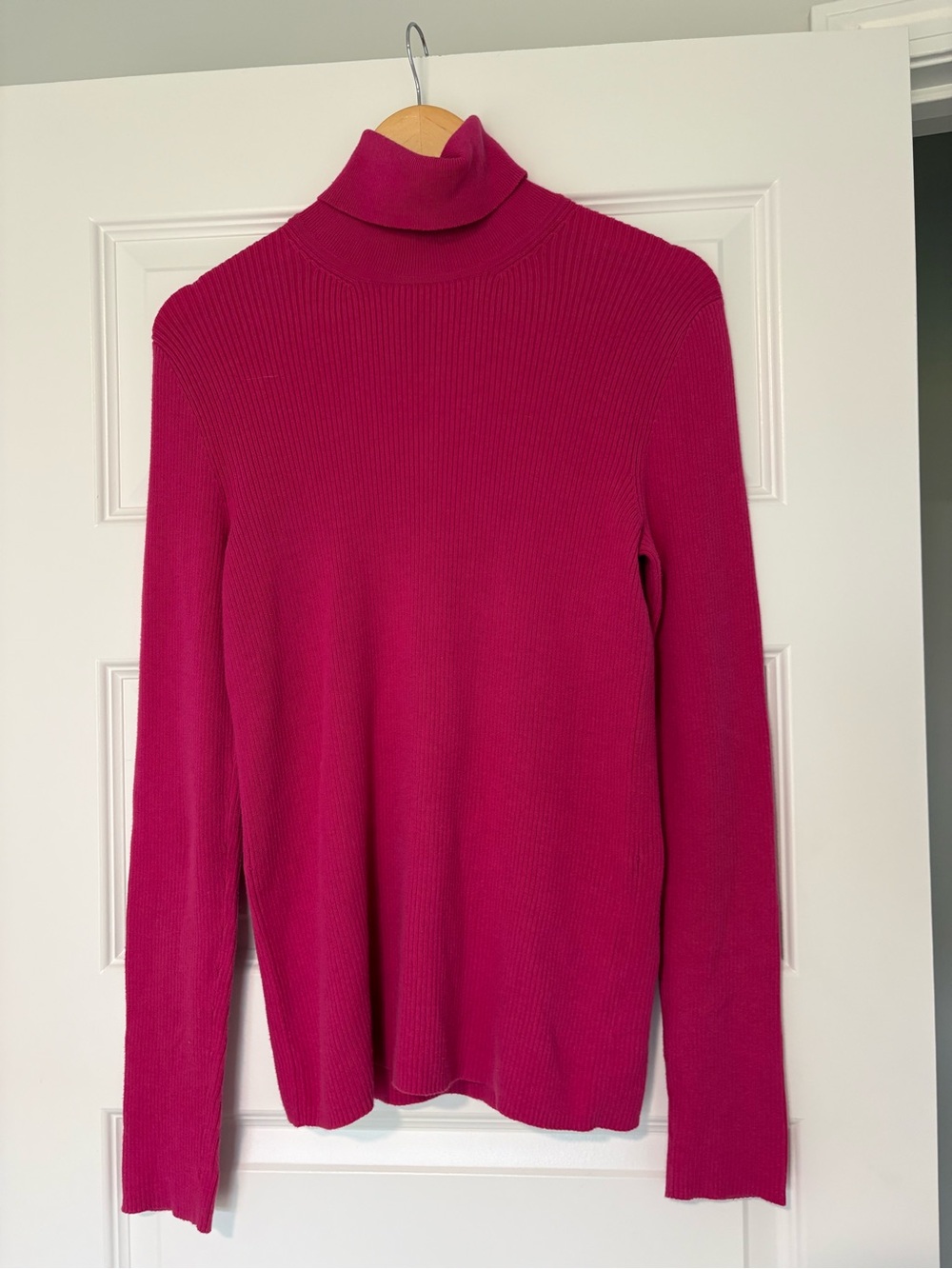 Cotton Blend Michael Kors Fuchsia Turtleneck Fall Cozy Office Holiday Sweater M